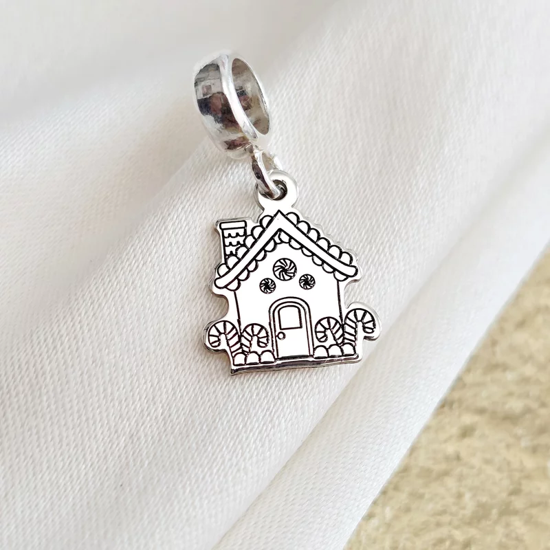 Charm personalizat Craciun - Casuta de turta dulce - Argint 925 picture - 3