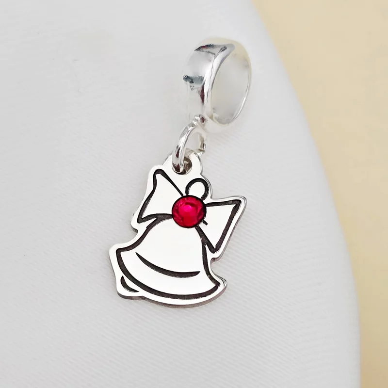 Charm personalizat Craciun - Clopotel - Argint 925 si cristal Swarovski picture - 1