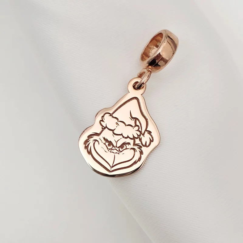 Charm personalizat Craciun - Grinch - Argint 925 placat cu Aur roz 18K picture - 2