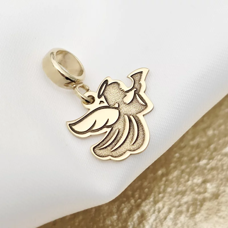 Charm personalizat Craciun - Inger - Argint 925 placat cu Aur galben 18K picture - 1