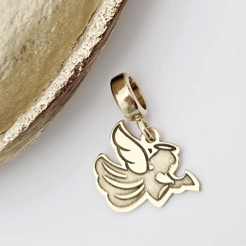 Charm personalizat Craciun - Inger - Argint 925 placat cu Aur galben 18K picture - 2