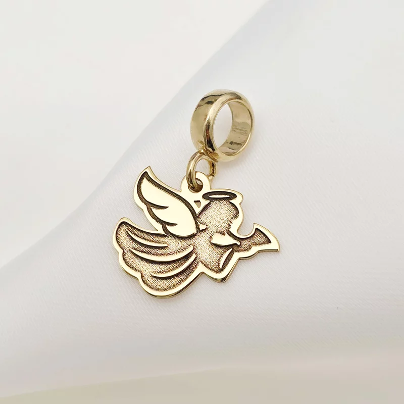 Charm personalizat Craciun - Inger - Argint 925 placat cu Aur galben 18K picture - 4