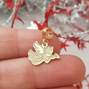 Charm personalizat Craciun - Inger - Argint 925 placat cu Aur galben 18K