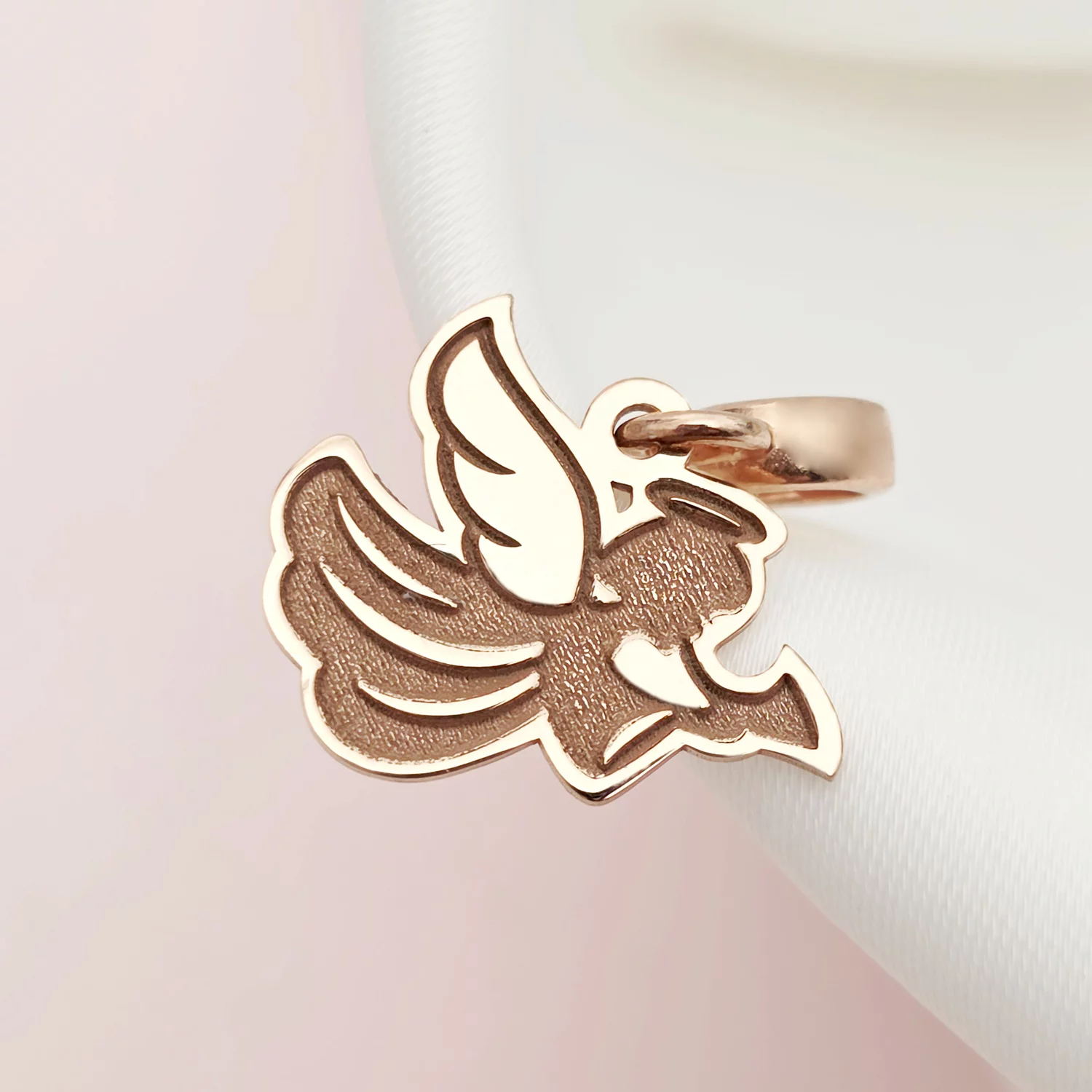 Charm personalizat Craciun - Inger - Argint 925 placat cu Aur roz 18K