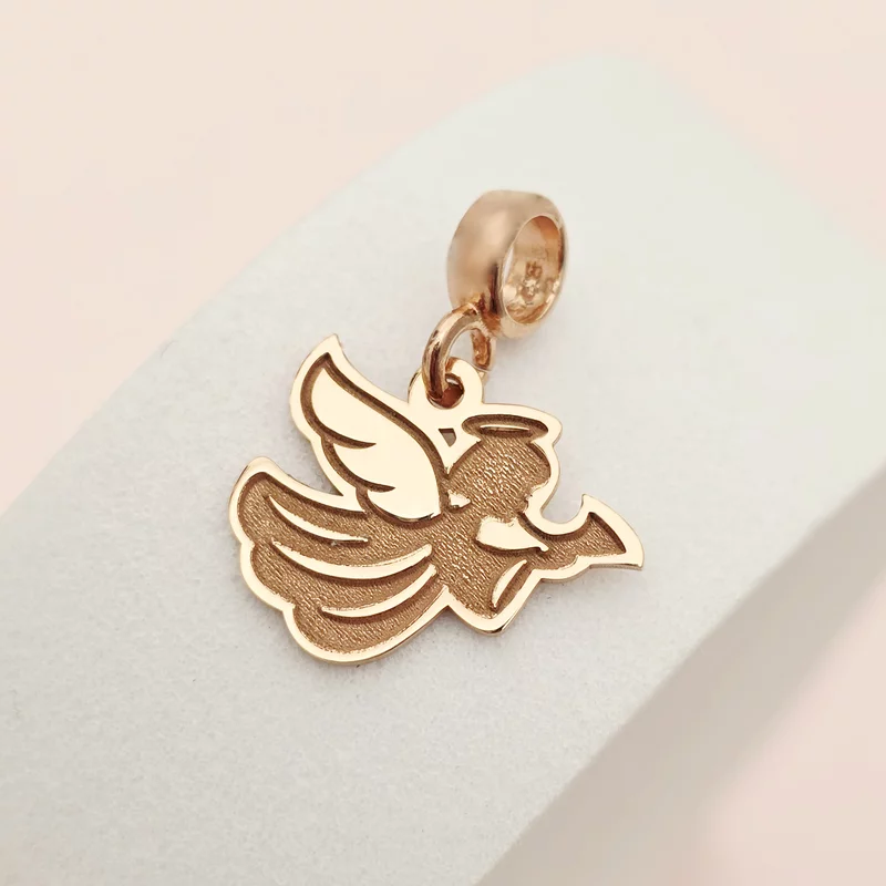 Charm personalizat Craciun - Inger - Argint 925 placat cu Aur roz 18K picture - 2