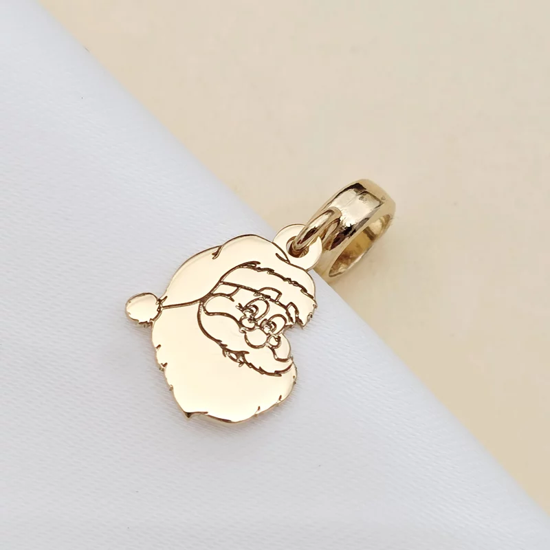 Charm personalizat Craciun - Mos Craciun - Argint 925 placat cu Aur galben 18K picture - 2