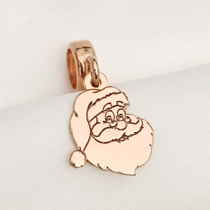 Charm personalizat Craciun - Mos Craciun - Argint 925 placat cu Aur roz 18K picture - 2