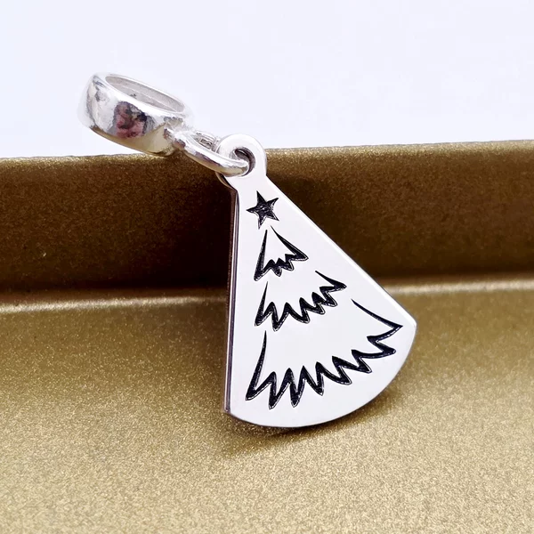 Charm personalizat Craciun - O brad frumos - Argint 925