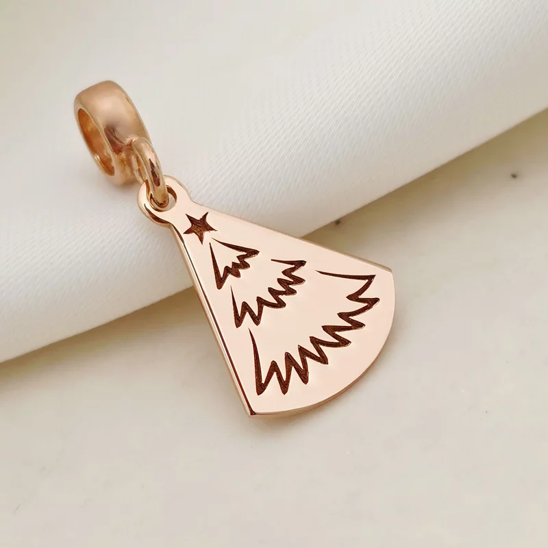 Charm personalizat Craciun - O brad frumos - Argint 925 placat cu Aur roz 18K picture - 2