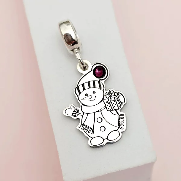 Charm personalizat Craciun - Om de zapada - Argint 925 - cristal Swarovski