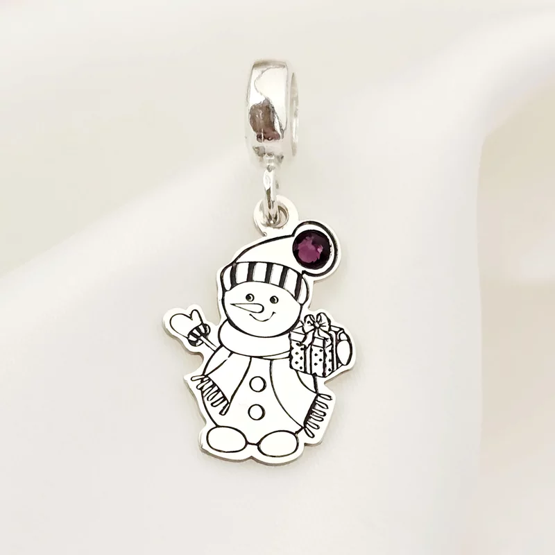 Charm personalizat Craciun - Om de zapada - Argint 925 - cristal Swarovski picture - 2