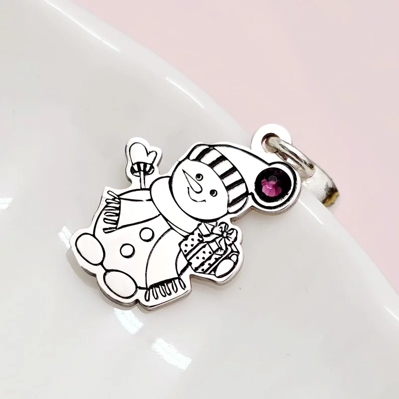 Charm personalizat Craciun - Om de zapada - Argint 925 - cristal Swarovski picture - 3