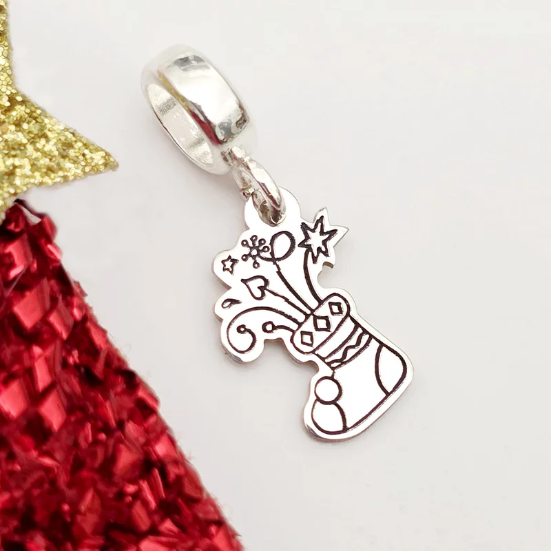 Charm personalizat Craciun - Soseta - Argint 925 picture - 1