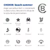 Choker Beach Summer - Personalizat cu 6 Onix si 4 bilute de 4 mm - Diverse pandantive - Argint 925 - Lant silicon cu inchizatoare carabina