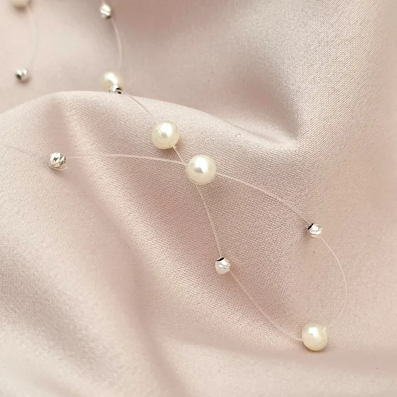 Choker Drop cu perle naturale si bilute din Argint 925 picture - 1