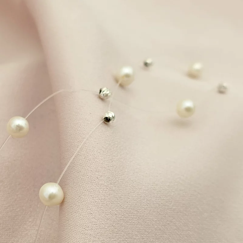 Choker Drop cu perle naturale si bilute din Argint 925 picture - 3