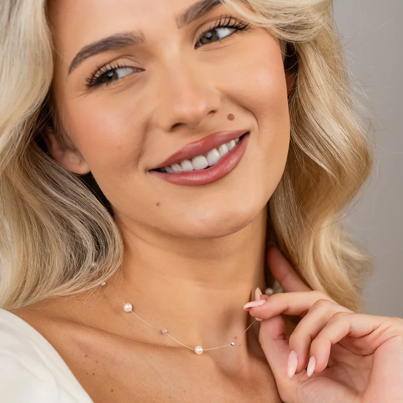 Choker Drop cu perle naturale si bilute din Argint 925 picture - 2