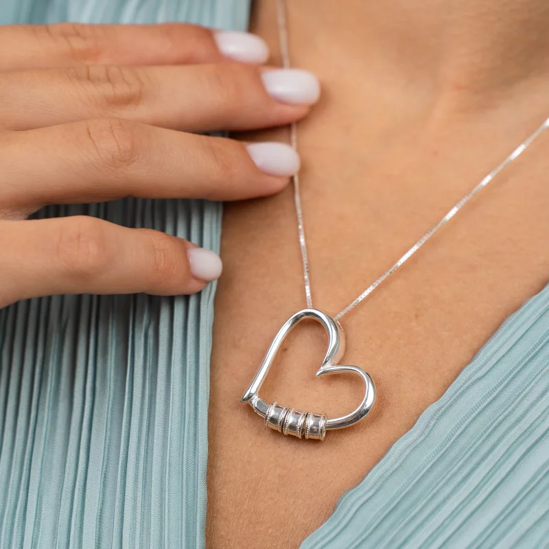 Lantisor Legaturi de Suflet - Pandantiv Inima si Elemente cu nume - Argint 925 picture - 4