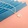 Colier personalizat - Kindness - Pandantive banut de 18 mm - Combinație lant cu zale dreptunghiulare cu lant subtire - Argint 925
