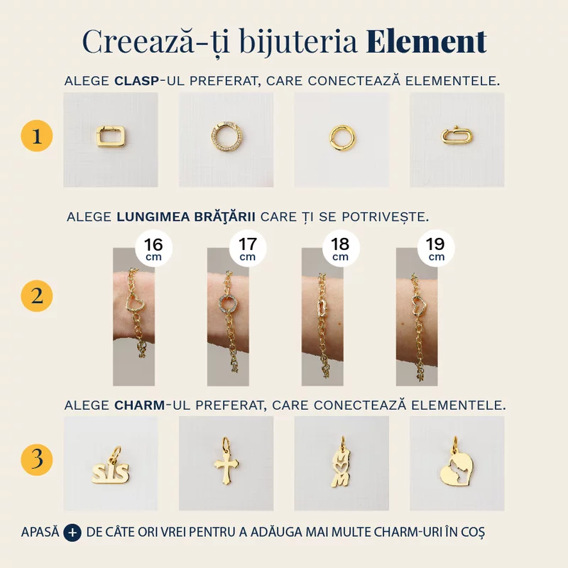ELM-Round – Brățară bază ROLO – Argint placat cu Aur Galben 18K picture - 4