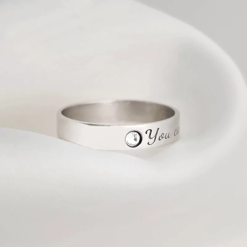 Inel fix - Personalizat cu nume si cristal Swarovski -  Argint 925 picture - 3