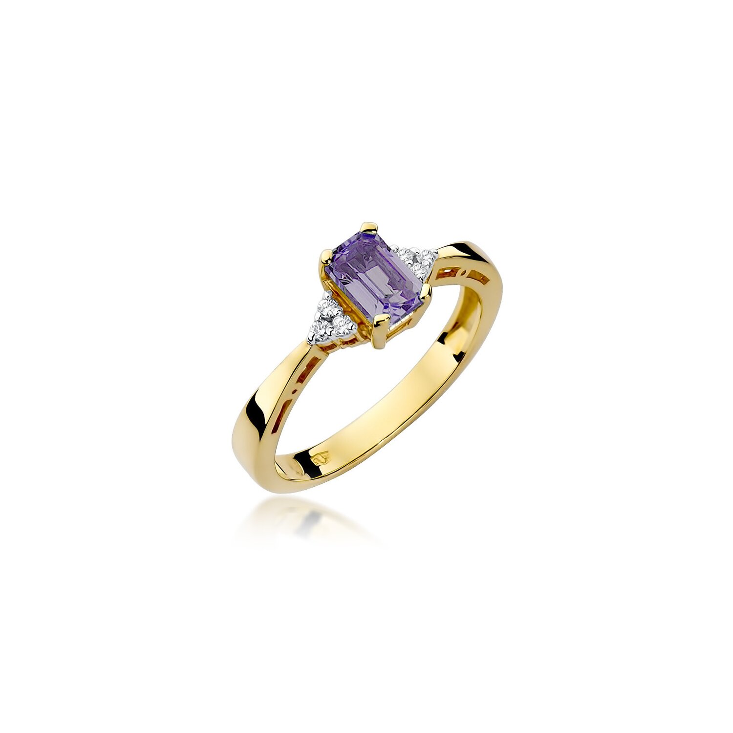 Inel colectia Luxury Aur Galben/Alb 14K cu Ametist 0.50ct