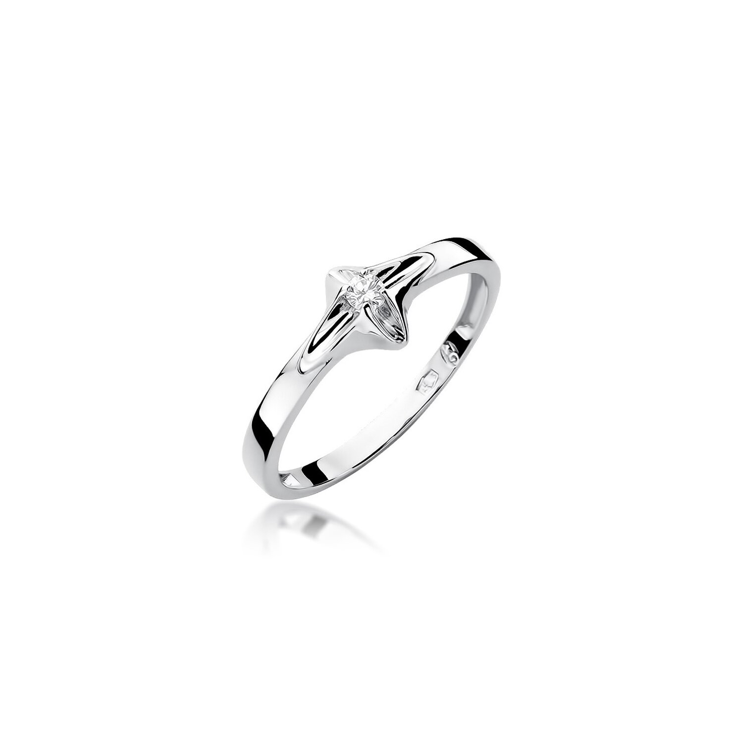 Inel colectia Luxury Aur Galben/Alb 14K cu Diamant 0.05ct