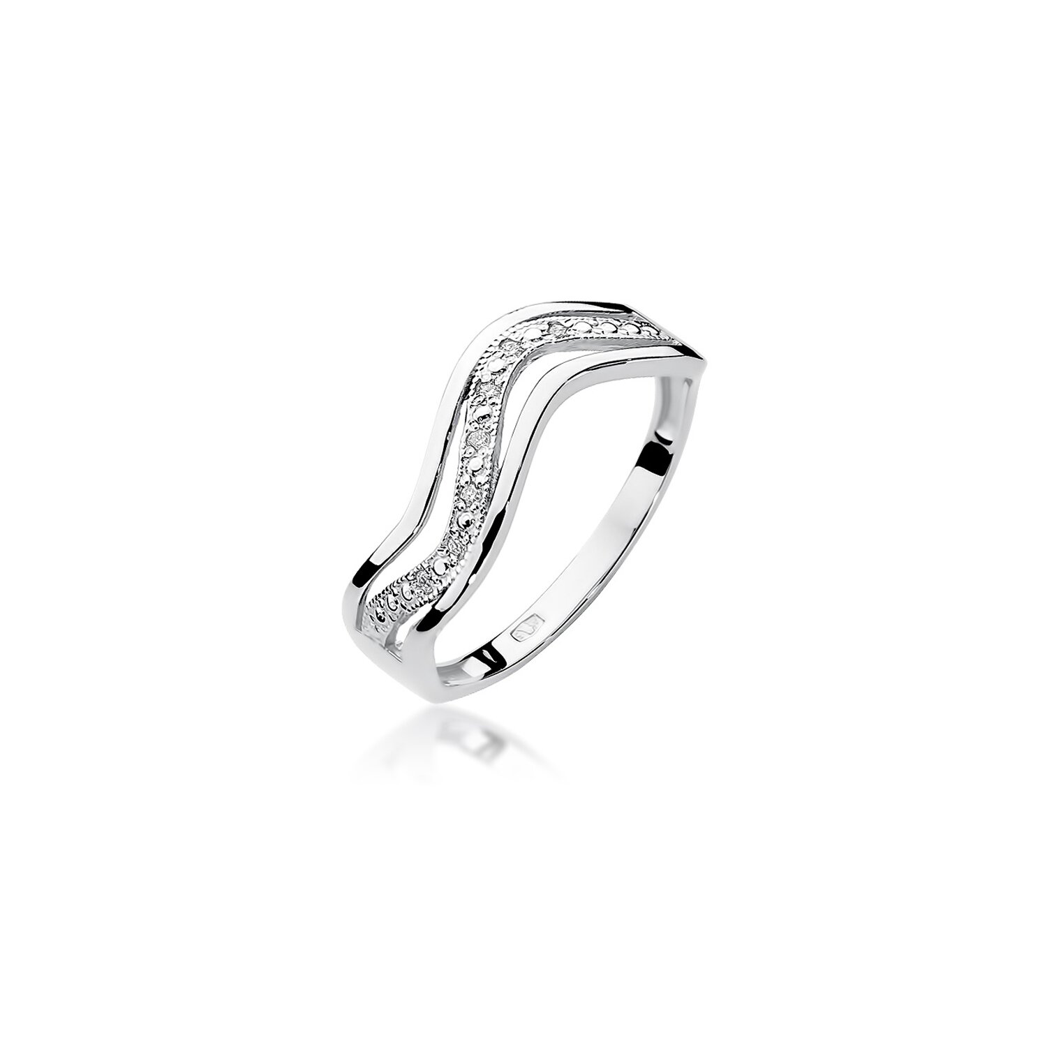 Inel colectia Luxury Aur Galben/Alb 14K cu Diamant 0.06ct