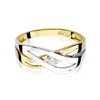 Inel colectia Luxury Aur Galben/Alb 14K cu Diamant 0.10ct