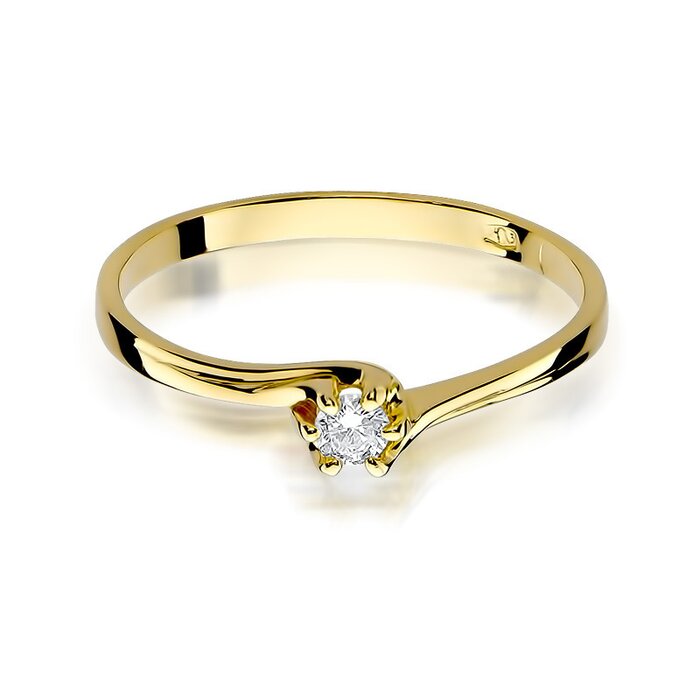 Inel colectia Luxury Aur Galben/Alb 14K cu Diamant 0.10ct 0.10ct