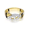Inel colectia Luxury Aur Galben/Alb 14K cu Diamant 0.10ct