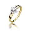 Inel colectia Luxury Aur Galben/Alb 14K cu Diamant 0.12ct