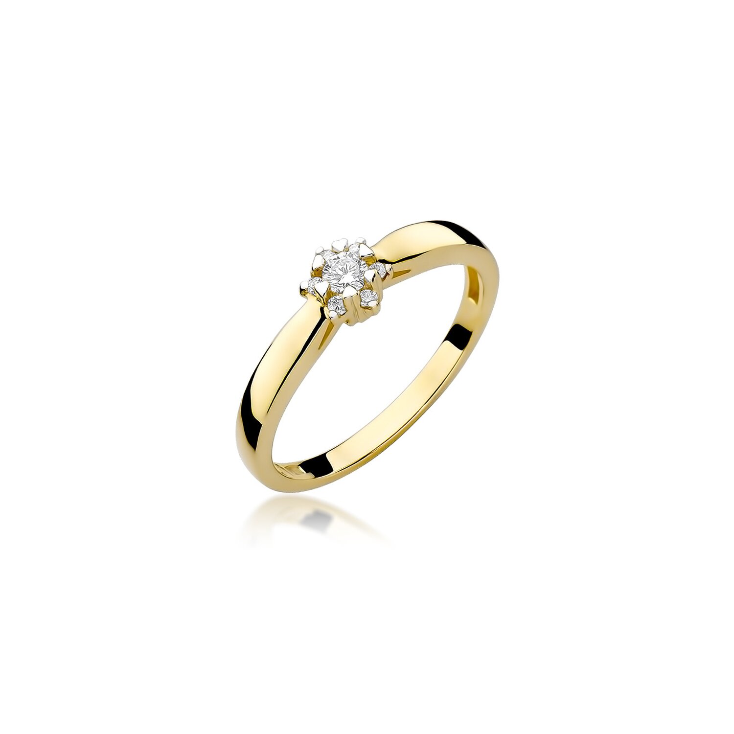 Inel colectia Luxury Aur Galben/Alb 14K cu Diamant 0,15ct