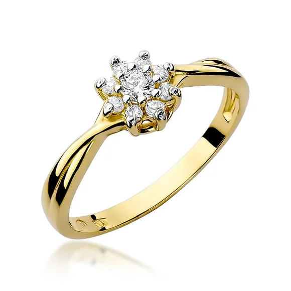 Inel colectia Luxury Aur Galben/Alb 14K cu Diamant 0.22ct