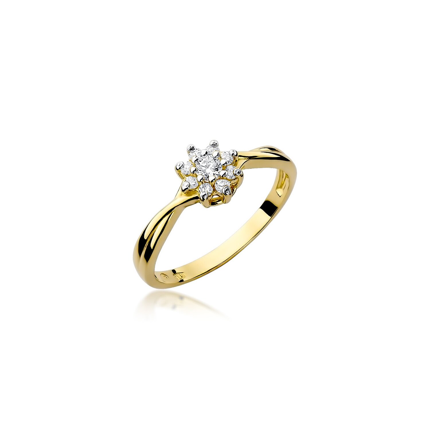 Inel colectia Luxury Aur Galben/Alb 14K cu Diamant 0.22ct