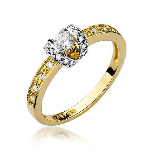 Inel colectia Luxury Aur Galben/Alb 14K cu Diamant 0.25ct