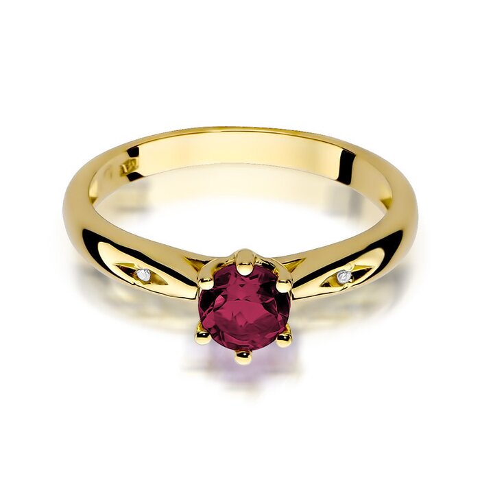 Inel colectia Luxury Aur Galben/Alb 14K cu Rubin 0.60ct 0.60ct