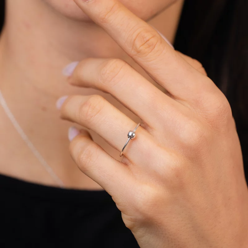 Inel Midi cu Biluta - Wrecking ball - Argint 925 picture - 2