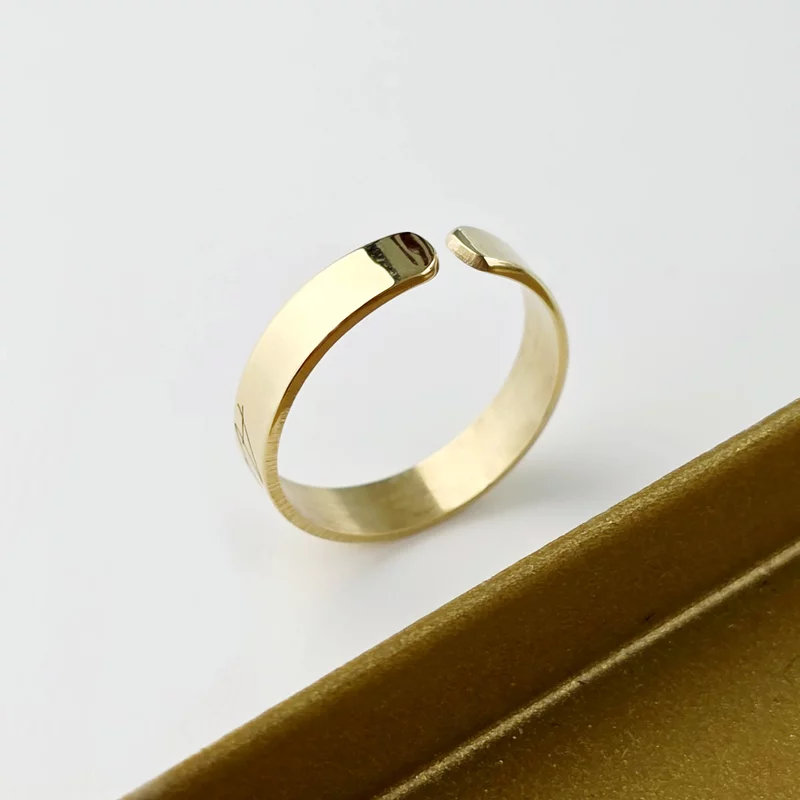 Inel personalizat cu nume - Argint 925 placat cu Aur galben 18k picture - 5