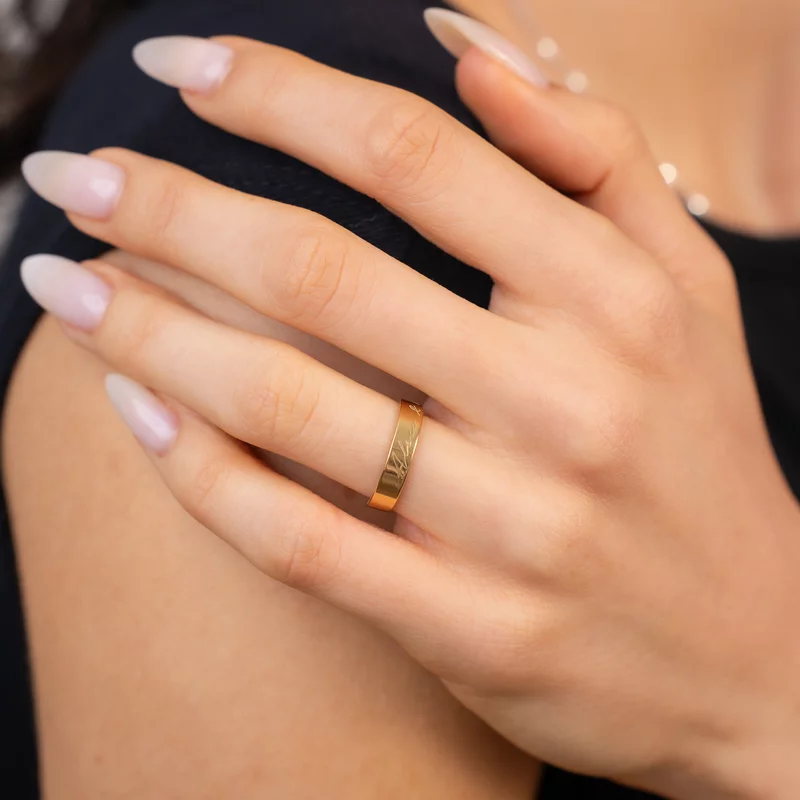 Inel personalizat cu nume - Argint 925 placat cu Aur galben 18k picture - 2