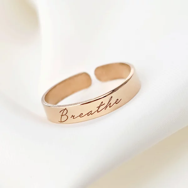 Inel personalizat cu nume - Argint 925 placat cu Aur roz 18k