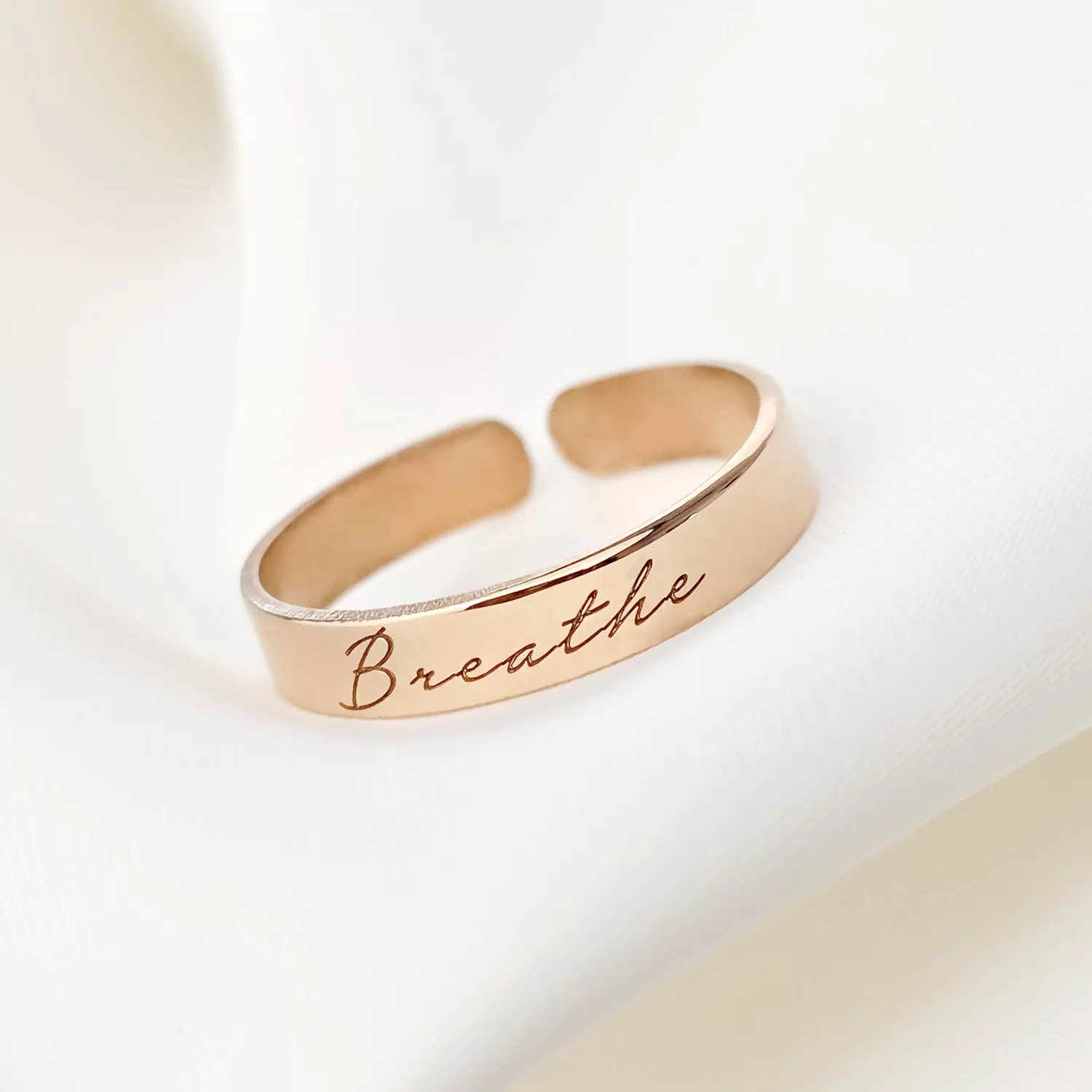 Inel personalizat cu nume - Argint 925 placat cu Aur roz 18k