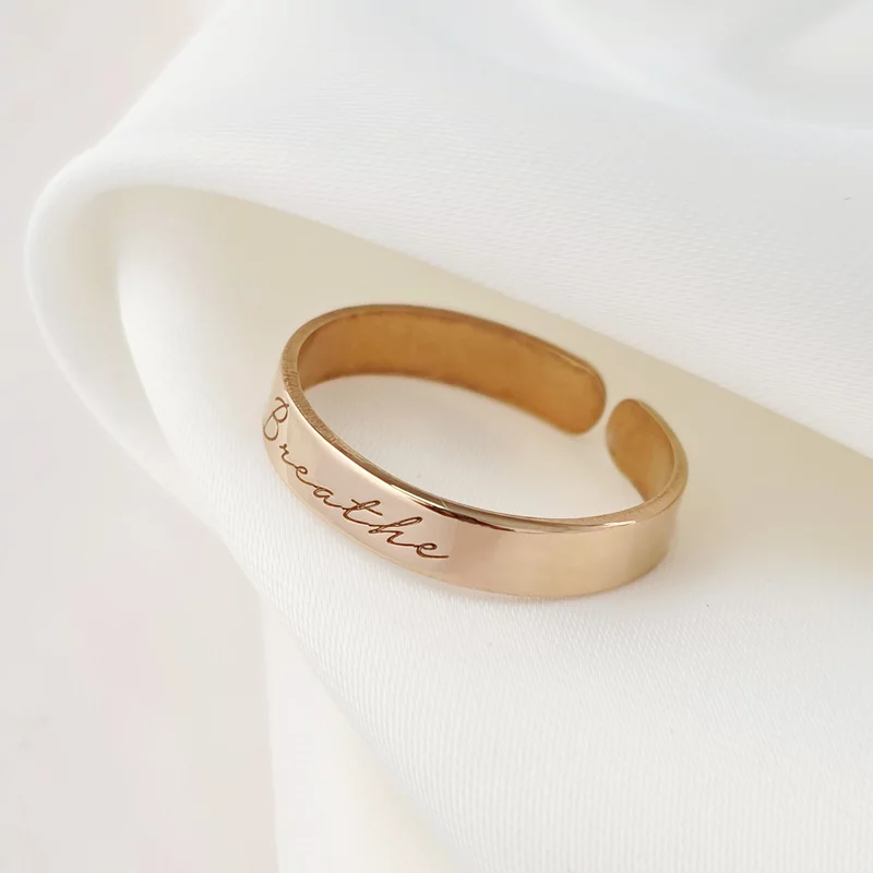 Inel personalizat cu nume - Argint 925 placat cu Aur roz 18k picture - 3