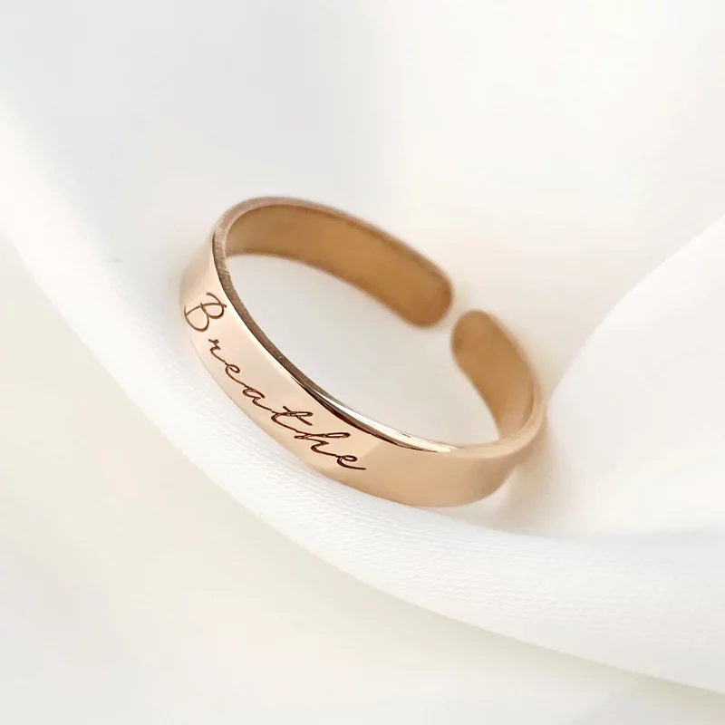 Inel personalizat cu nume - Argint 925 placat cu Aur roz 18k picture - 4