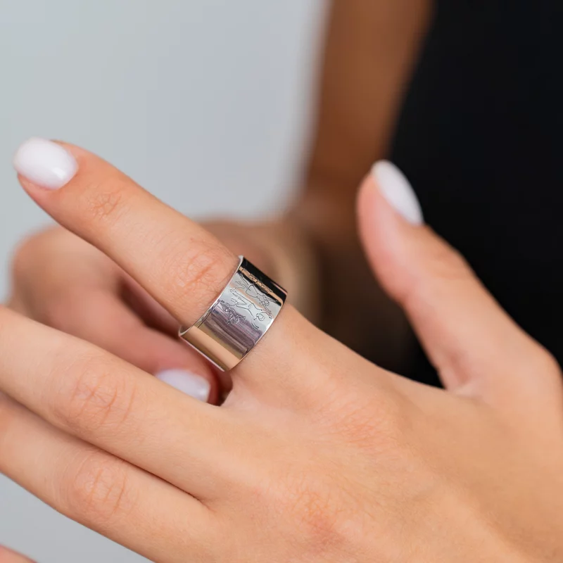 Inel personalizat - Familie bucuroasa - model lat - Argint 925 picture - 4