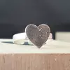 Inel personalizat - Inima cu amprenta digitala - Argint 925