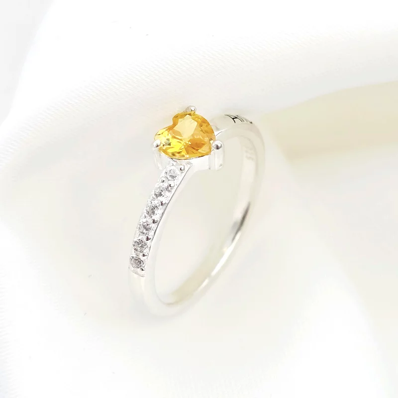 Inel Promisiune - Cristal Zirconia inimă și nume gravat - Argint 925 picture - 5