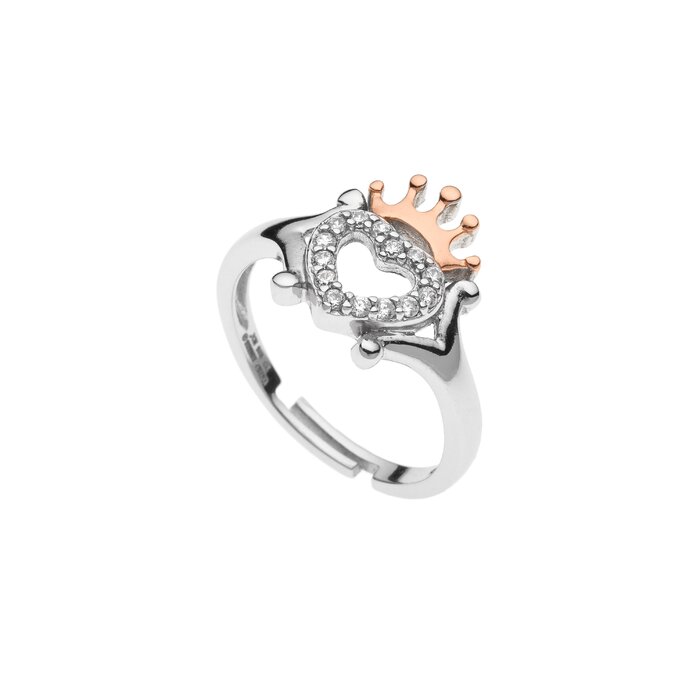Inel reglabil Disney simbol coroana Princess – Argint 925 si Cubic Zirconia 925