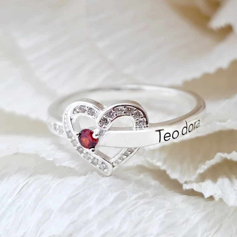 Inel Un Amore - 1 nume si Cristale Zirconia - Argint 925 picture - 2