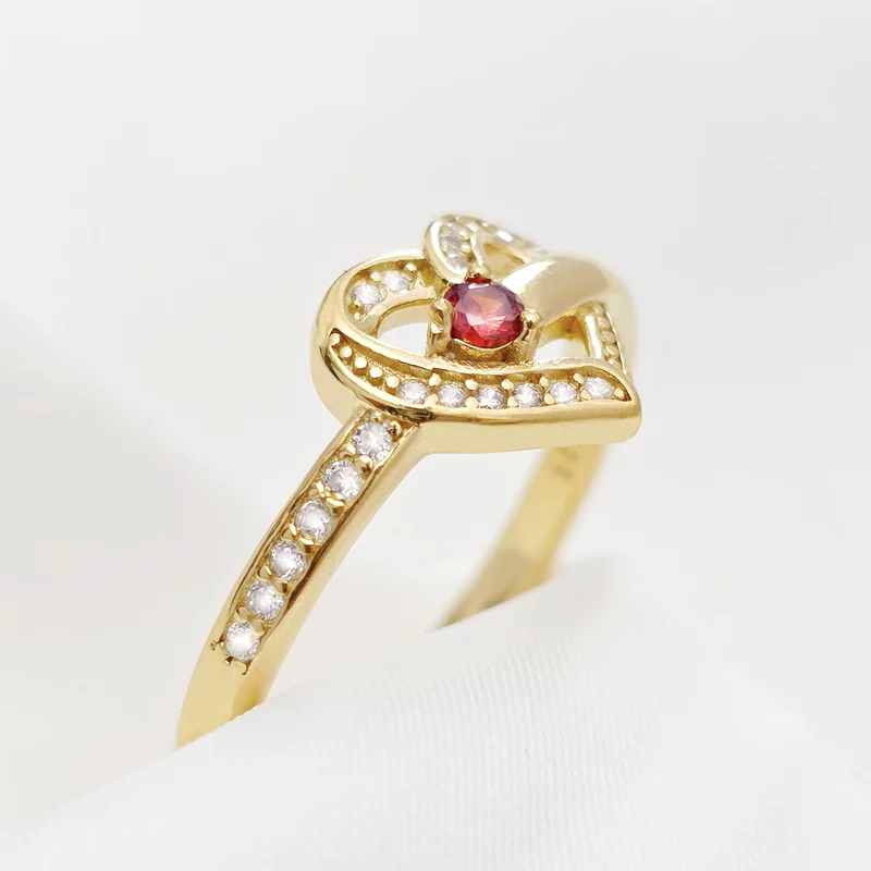 Inel Un Amore - 1 nume si Cristale Zirconia - Argint 925 placat cu Aur Galben 18K picture - 4